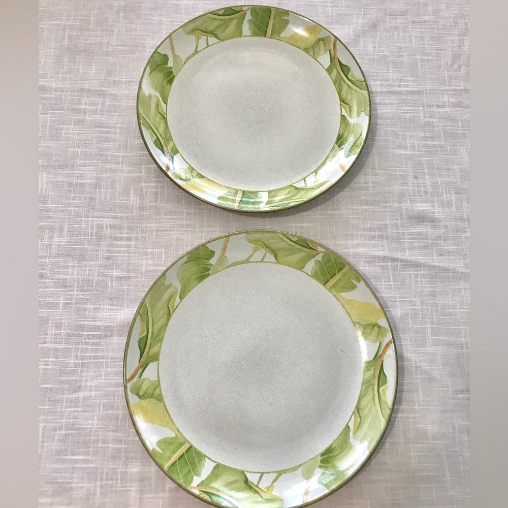 2 Tropical 222 Fifth Barbados Dinner Plates
